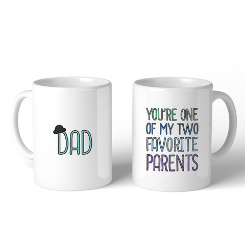 Two Favorite Parents Coffee Mug For Fathers Day Unique Dad Gifts