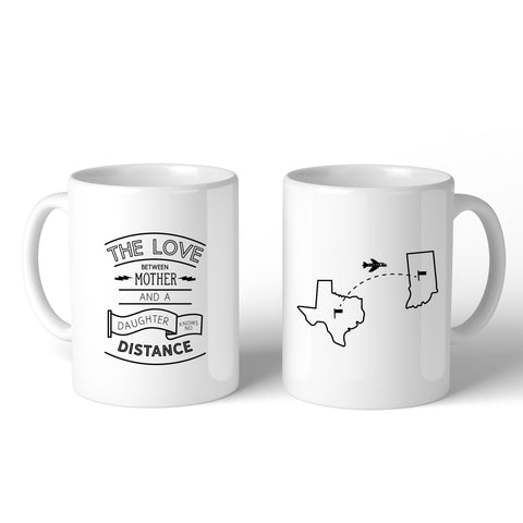 The Love Between Personalized Ceramic Mug Mom Gift From Daughters