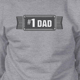 #1 Dad Unisex Grey Pullover Sweatshirt Funny Holiday Gifts For Dad