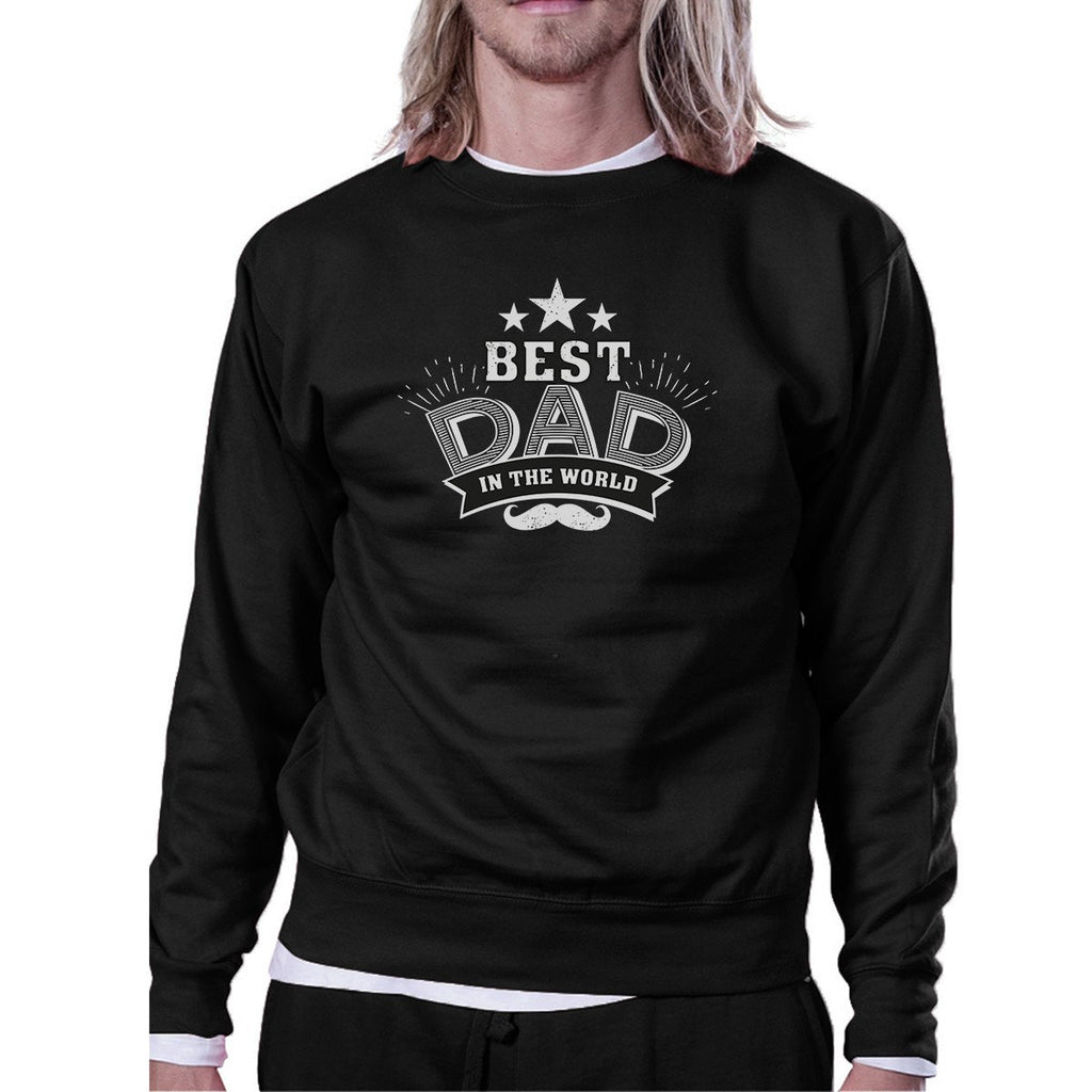 Best Dad In The World Unisex Black Vintage Style Sweatshirt For Dad