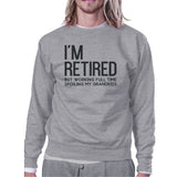 Retired Grandkids Mens/Unisex Fleece Sweatshirt Round Neck Top