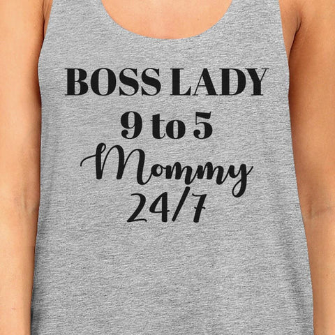 Boss Lady Mommy Women's Grey Sleeveless Shirt Funny Gift For Wife