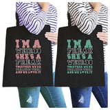 Weirdo Freak BFF Matching Canvas Bags Washable Beach Tote