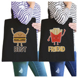 Hamburger And Fries BFF Matching Canvas Bags Cute Friends Gifts
