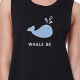 Whale Be Friend Forever BFF Matching Black Cotton Summer Crop Tops