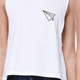 Origami Plane And Boat BFF Matching White Crop Tops