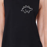 Dinosaurs BFF Matching Black Crop Tops