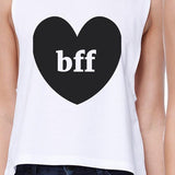Bff Hearts BFF Matching White Crop Tops