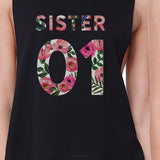 Sister 01 BFF Matching Black Crop Tops