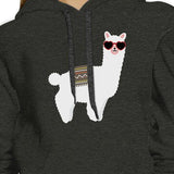 Llamas With Sunglasses BFF Matching Dark Grey Hoodies