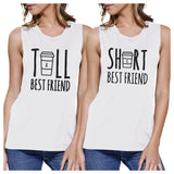 Tall Short Cup BFF Matching Tank Tops Womens Funny Friends Gifts