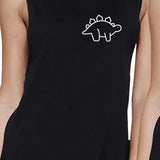 Dinosaurs BFF Matching Black Muscle Tops