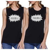 Double Trouble BFF Matching Black Muscle Tops
