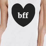 Bff Hearts BFF Matching White Muscle Tops