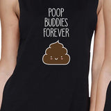Poop Buddies BFF Matching Black Muscle Tops