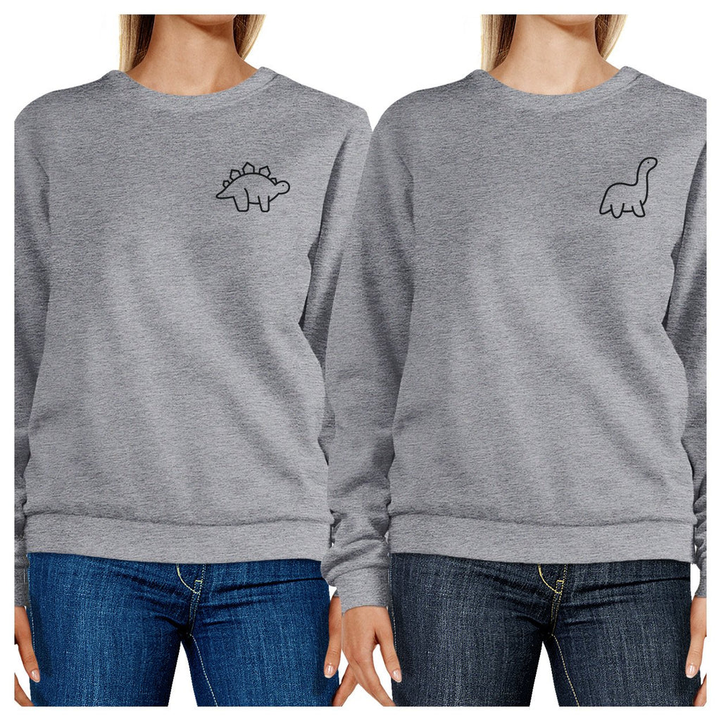 Dinosaurs BFF Matching Grey Sweatshirts