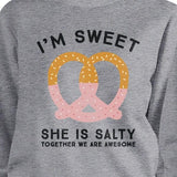 Sweet And Salty BFF Matching Grey Sweatshirts