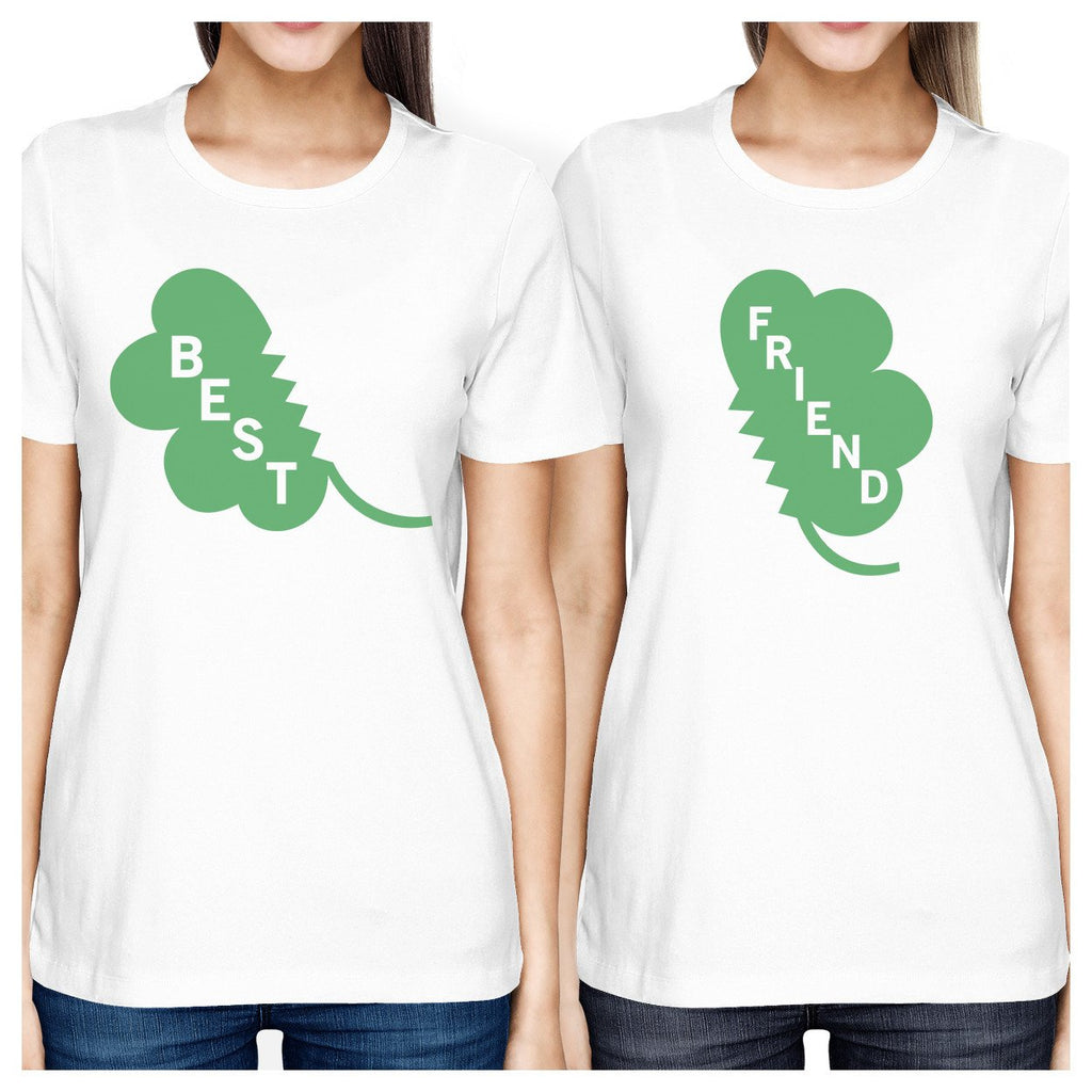 Best Friend Clover Womens White Cute Marching Shirt St Patricks Day