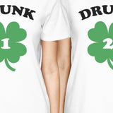 Drunk1 Drunk2 Womens White Cute Best Friend T-Shirt St Patricks Day