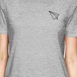Origami Plane And Boat BFF Matching Grey Shirts