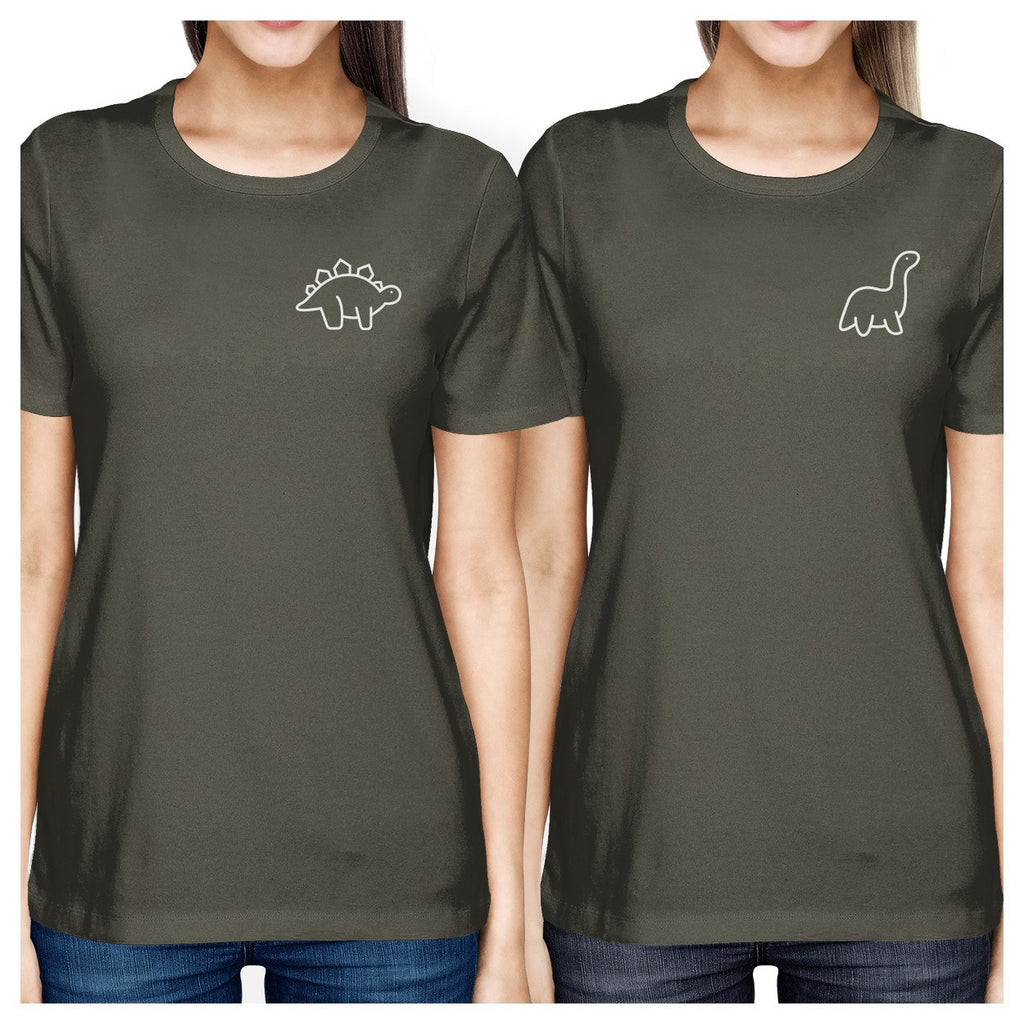 Dinosaurs BFF Matching Dark Grey Shirts