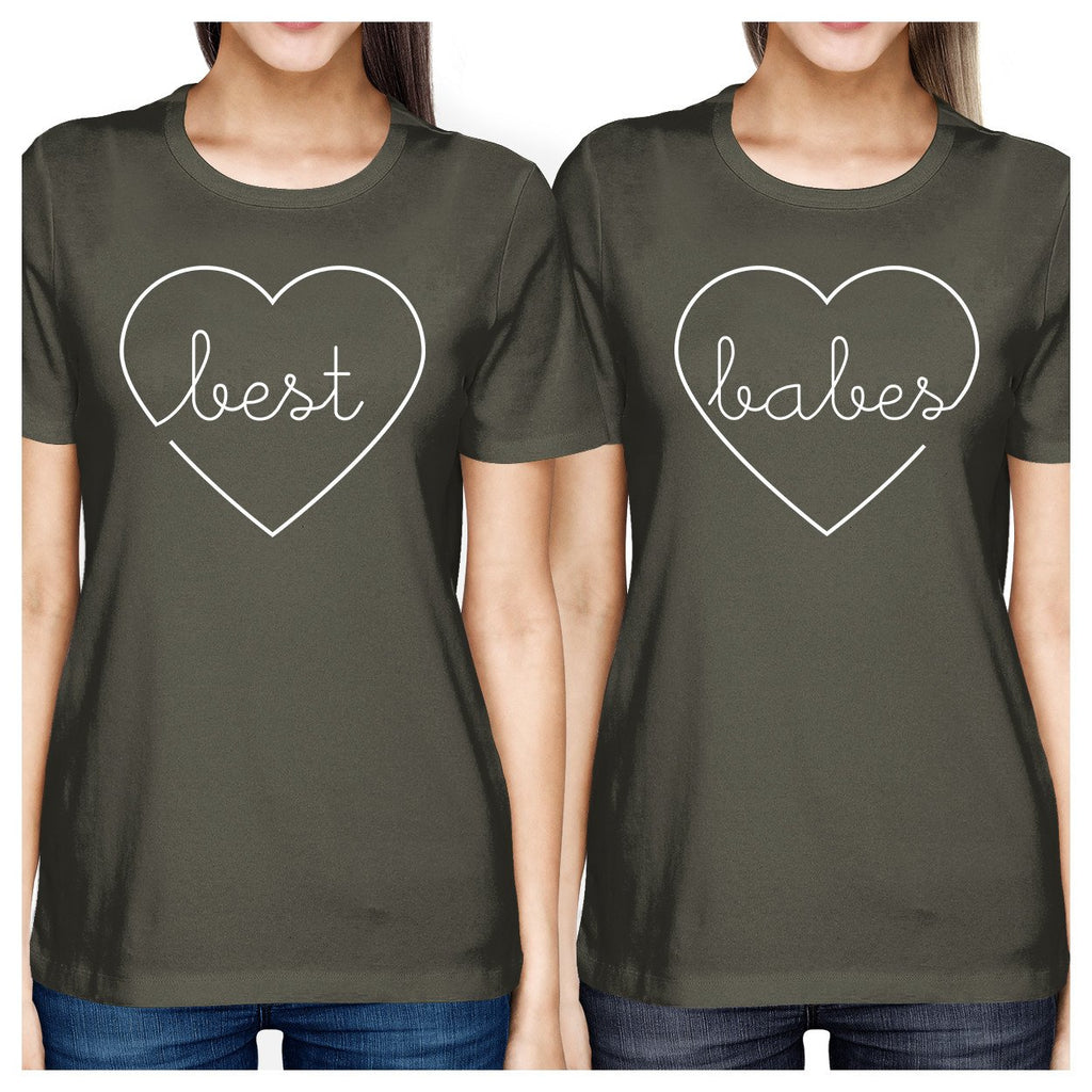 Best Babes BFF Matching Dark Grey Shirts