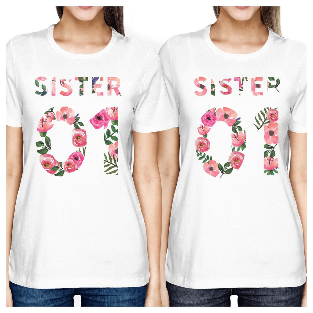 Sister 01 BFF Matching White Shirts