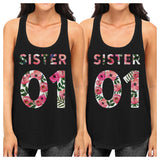 Sister 01 BFF Matching Black Tank Tops