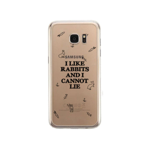 I Like Rabbits Pattern Phone Case Cute Clear Phonecase