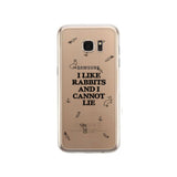 I Like Rabbits Pattern Phone Case Cute Clear Phonecase