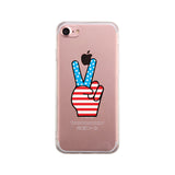 American Flag Peace Clear Phone Case