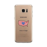 USA Map American Flag Clear Phone Case