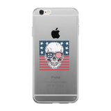 Skull American Flag Clear Phone Case