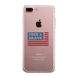 Free & Brave Us Flag Clear Phone Case