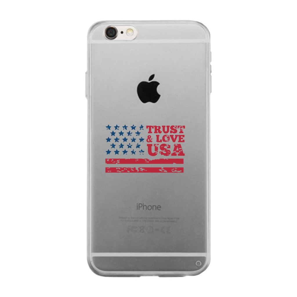 Trust & Love Usa Clear Phone Case