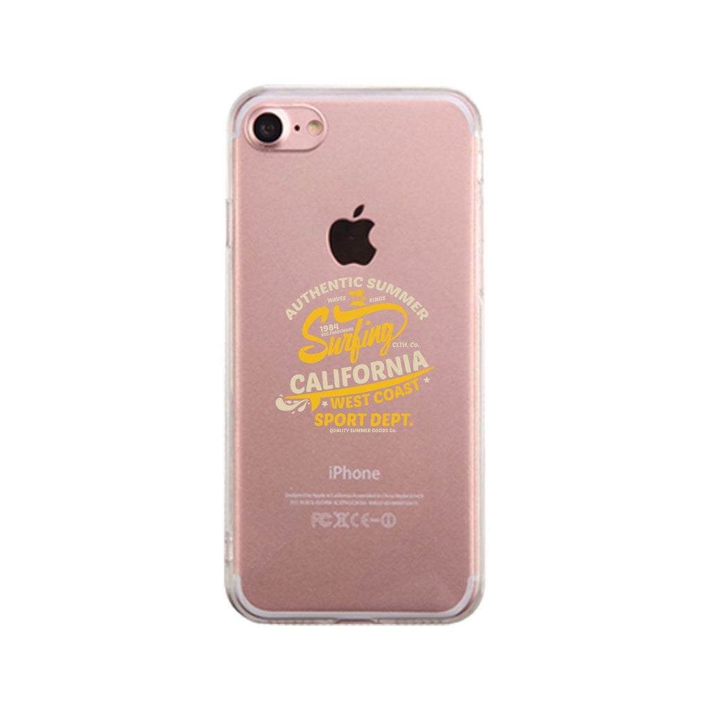 Authentic Summer Surfing California Clear Phone Case