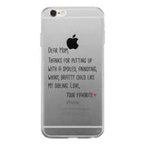 Dear Mom Clear Case Cute Moms Gifts For Mothers Day Ultra Slim Fit