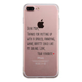 Dear Mom Clear Case Cute Moms Gifts For Mothers Day Ultra Slim Fit