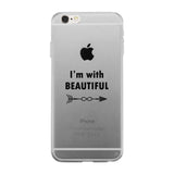 I'm With Beautiful-Left Clear Phone Case