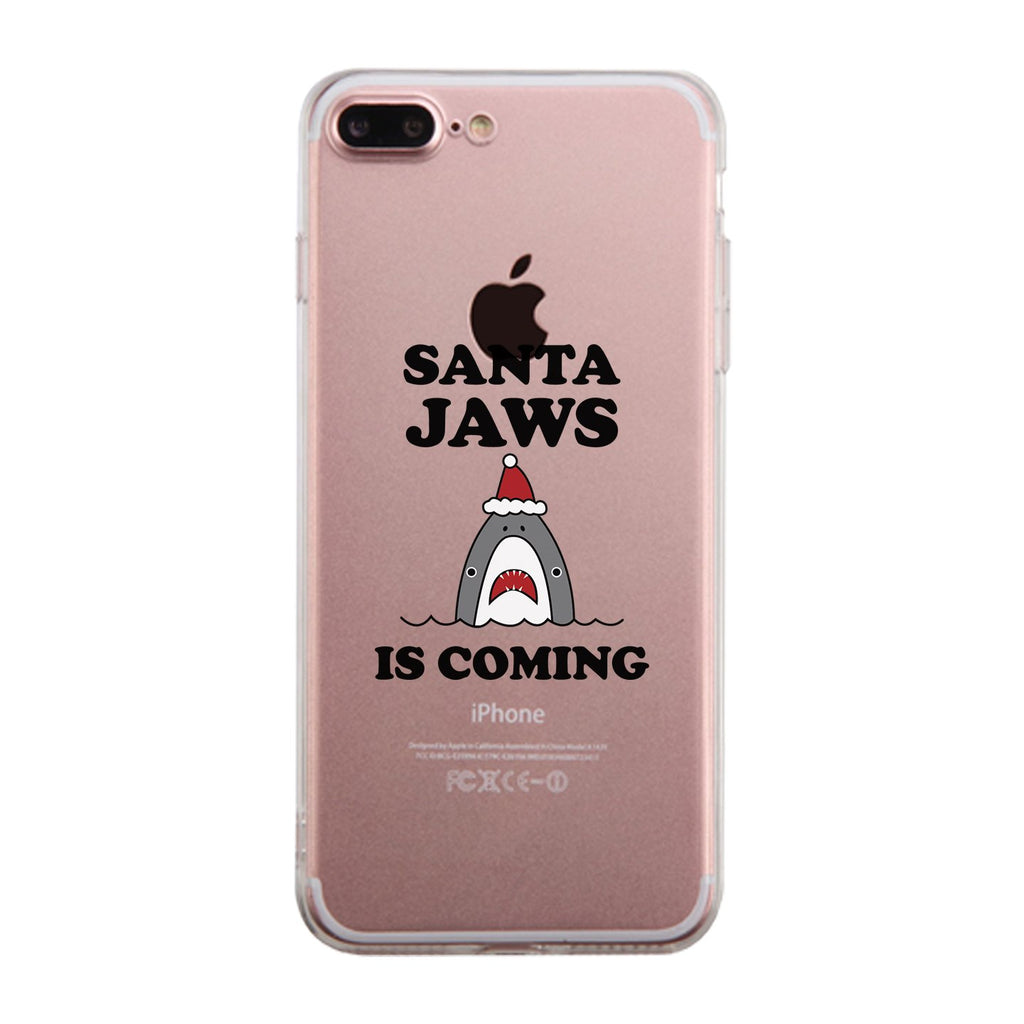 Santa Jaws Is Coming Clear Phone Case