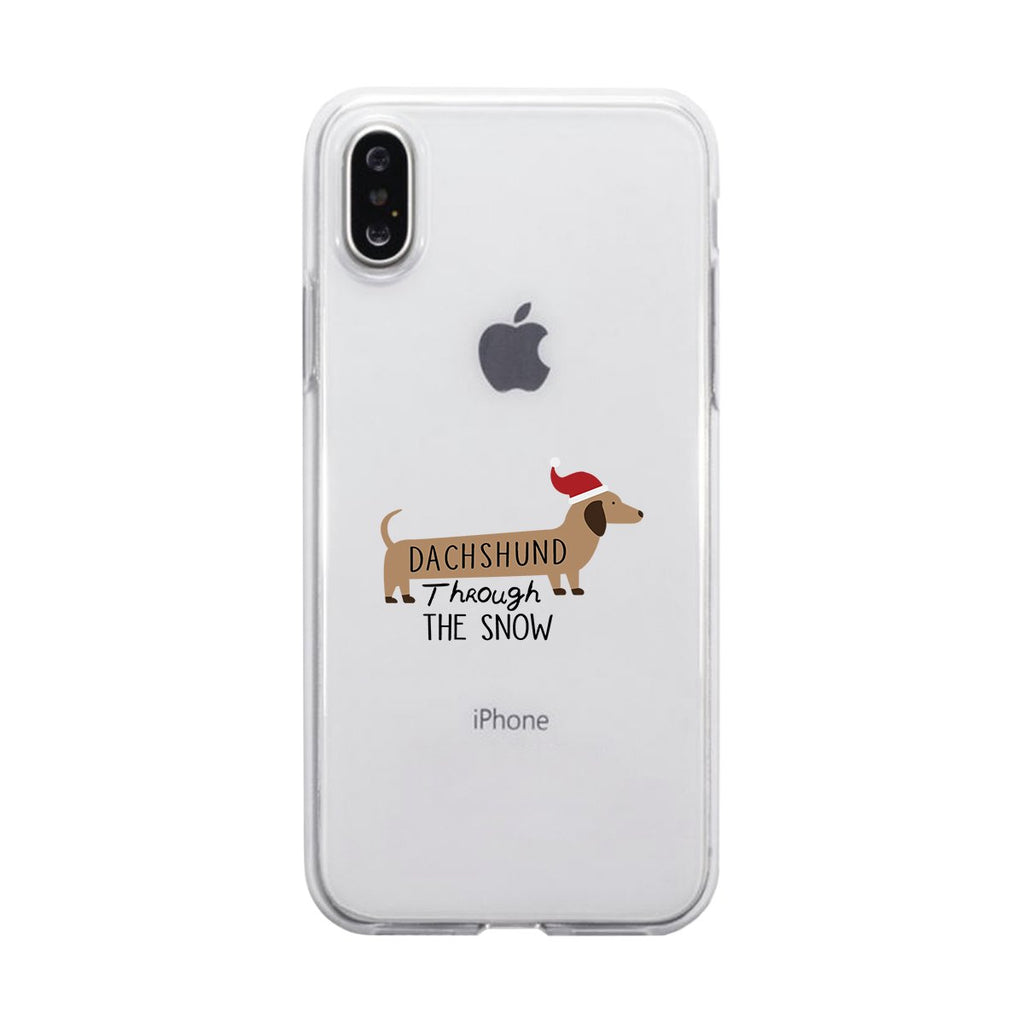 Dachshund Through The Snow Clear Phone Case