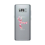 Pink Floral Ribbon Clear Phone Case