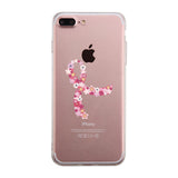 Pink Floral Ribbon Clear Phone Case