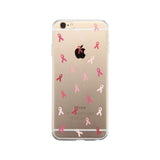 Breast Cancer Ribbon Pattern Clear Phone Case