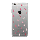 Breast Cancer Ribbon Pattern Clear Phone Case