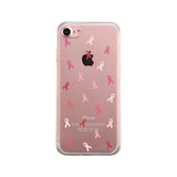 Breast Cancer Ribbon Pattern Clear Phone Case