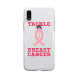Tackle Breast Cancer Football Clear Phone Case