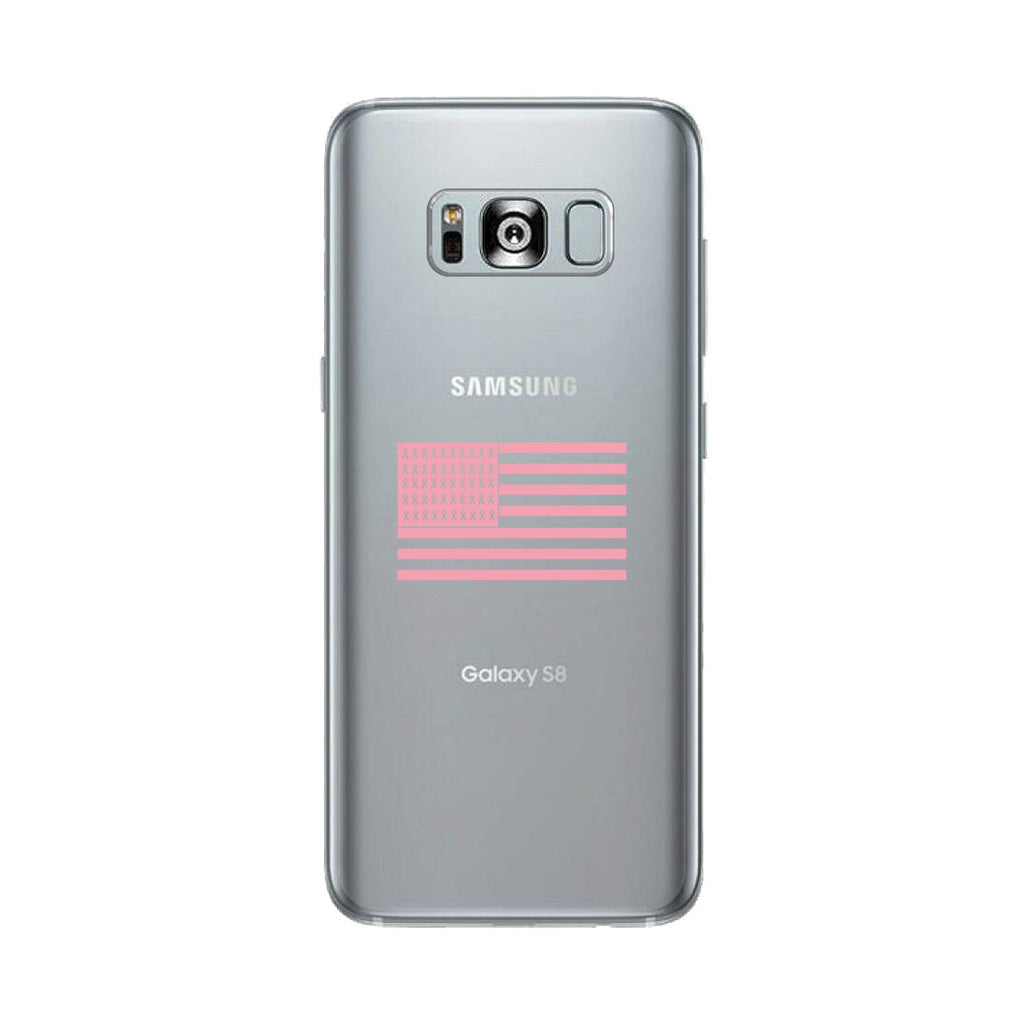 Breast Cancer Awareness Pink Flag Clear Phone Case