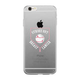Strike Out Breast Cancer Baseball Clear Phone Case