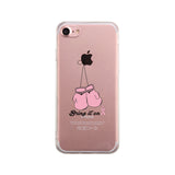 Bring It On Breast Cancer Awareness Boxing Clear Phone Case